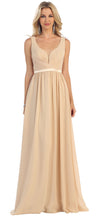 Load image into Gallery viewer, LA Merchandise LA1225 Wholesale Ruched Long Formal Dress - CHAMPAGNE - LA Merchandise
