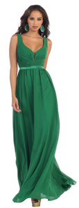 LA Merchandise LA1225 Wholesale Ruched Long Formal Dress - EMERALD GREEN - LA Merchandise
