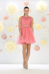 Load image into Gallery viewer, LA Merchandise LA1268 Sleeveless Short Hoco Dress - Coral - LA Merchandise
