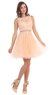 Load image into Gallery viewer, LA Merchandise LA1268 Sleeveless Short Hoco Dress - Peach - LA Merchandise