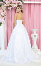 Load image into Gallery viewer, LA Merchandise LA140B Strapless White Lace Floral Wedding Ball Gown - - LA Merchandise