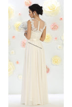 Load image into Gallery viewer, LA Merchandise LA1428B Cap Sleeve Chiffon Plus Size bridal dress - - LA Merchandise