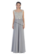 Load image into Gallery viewer, LA Merchandise LA1428 Wholesale Long Evening Gown - SILVER - LA Merchandise