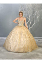 Load image into Gallery viewer, LA Merchandise LA145 Detailed Corset Quince Glitter Formal Ball Gown - CHAMPAGNE - LA Merchandise
