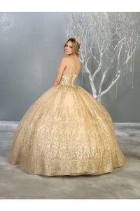 LA Merchandise LA145 Detailed Corset Quince Glitter Formal Ball Gown - - LA Merchandise