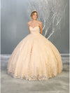 Load image into Gallery viewer, LA Merchandise LA150 Wholesale Floral Lace Quinceanera Ball Gown - CHAMPAGNE - LA Merchandise