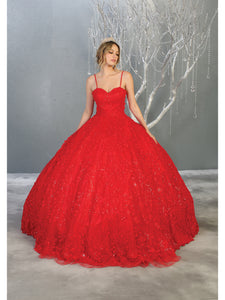 LA Merchandise LA150 Wholesale Floral Lace Quinceanera Ball Gown - RED - LA Merchandise