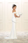 Load image into Gallery viewer, LA Merchandise LA1529B Off Shoulder Long Bridal Dress - - LA Merchandise