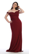 Load image into Gallery viewer, LA Merchandise LA1529 Off The Shoulder Embroidered Formal Dress - BURGUNDY - LA Merchandise