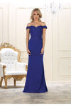 Load image into Gallery viewer, LA Merchandise LA1529 Off The Shoulder Embroidered Formal Dress - ROYAL - LA Merchandise