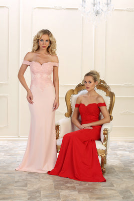 LA Merchandise LA1529 Wholesale Long Evening Gown - Red - LA Merchandise