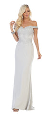Load image into Gallery viewer, LA Merchandise LA1529 Wholesale Long Evening Gown - Silver - LA Merchandise