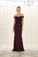 Load image into Gallery viewer, LA Merchandise LA1529 Wholesale Long Evening Gown - Eggplant - LA Merchandise