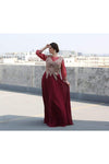 Load image into Gallery viewer, LA Merchandise LA1549 Plus Size Formal Evening Mother of Bride Gown - BURGUNDY GOLD - LA Merchandise