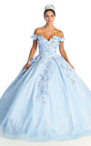 Load image into Gallery viewer, LA Merchandise LA154 Sweetheart Off The Shoulder Quince Ball Gown - BABY BLUE - La Merchandise