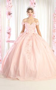 LA Merchandise LA154 Sweetheart Off The Shoulder Quince Ball Gown - BLUSH - La Merchandise