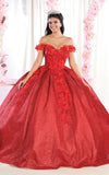 Load image into Gallery viewer, LA Merchandise LA154 Sweetheart Off The Shoulder Quince Ball Gown - RED - La Merchandise