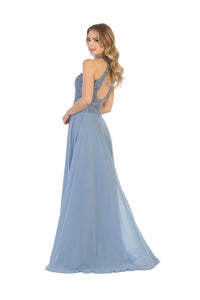 LA Merchandise LA1557 Halter A Line Open Back Wholesale Formal Dress - - Dress LA Merchandise