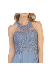 LA Merchandise LA1557 Halter A Line Open Back Wholesale Formal Dress - - Dress LA Merchandise