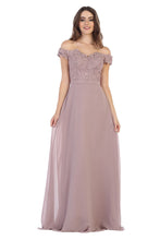 Load image into Gallery viewer, LA Merchandise LA1601 Corset Off The Shoulder Wholesale Prom Dress - Mauve - LA Merchandise