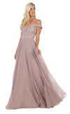 Load image into Gallery viewer, LA Merchandise LA1602 Long Off Shoulder Corset Formal Dress - MAUVE - LA Merchandise