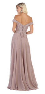 LA Merchandise LA1602 Long Off Shoulder Corset Formal Dress - - LA Merchandise