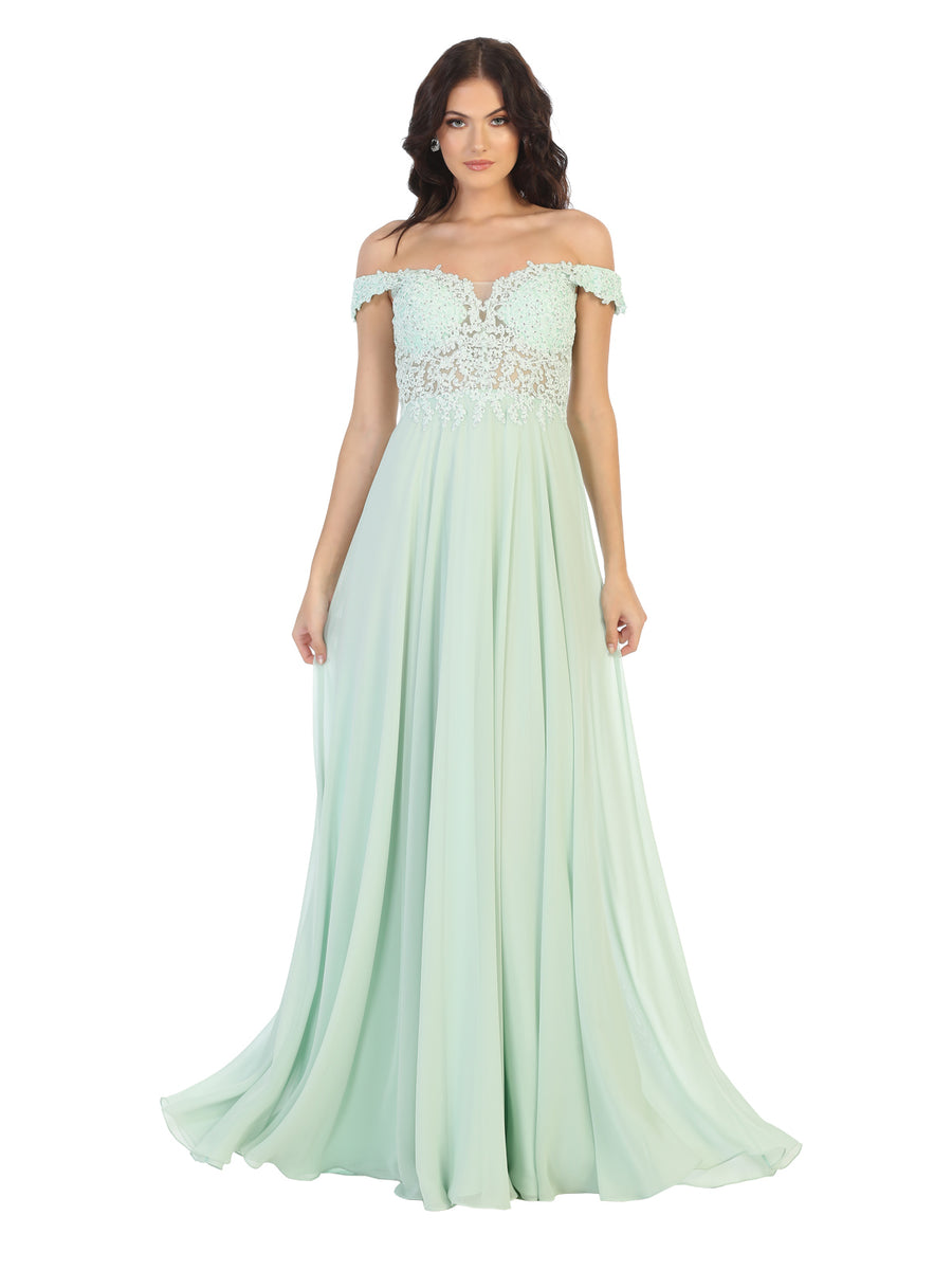 LA Merchandise Long Off Shoulder Corset Formal Dress LA1602 – LA ...
