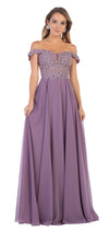 Load image into Gallery viewer, LA Merchandise LA1602 Long Off Shoulder Corset Formal Dress - VICTORIAN LILAC - LA Merchandise