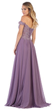 Load image into Gallery viewer, LA Merchandise LA1602 Long Off Shoulder Corset Formal Dress - - LA Merchandise