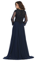 Load image into Gallery viewer, LA Merchandise LA1615 Elegant Long Sleeve Mother of the Bride Dress - - LA Merchandise
