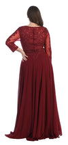 Load image into Gallery viewer, LA Merchandise LA1615 Elegant Long Sleeve Mother of the Bride Dress - - LA Merchandise