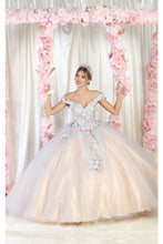 Load image into Gallery viewer, LA Merchandise LA164 Embroidered Quinceanera Ball Gown - BLUSH MULTI - Formal Dress Shops, Inc