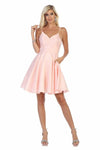 Load image into Gallery viewer, LA Merchandise LA1654 Spaghetti Straps Pockets Simple Hoco Dress - BLUSH - LA Merchandise