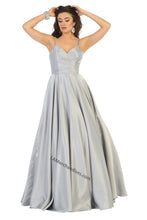 Load image into Gallery viewer, LA Merchandise LA1678 Simple Spaghetti Straps Long Satin Semi Ballgown - Silver - LA Merchandise