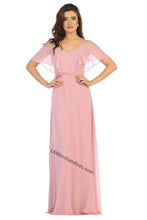 Load image into Gallery viewer, LA Merchandise LA1686 Wholesale Bridesmaid Off Shoulders Chiffon Dress - DUSTY ROSE - LA Merchandise