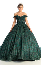 Load image into Gallery viewer, LA Merchandise LA169 Off Shoulder Quinceanera Ball Gown - HUNTER GREEN - LA Merchandise