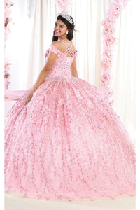 LA Merchandise LA172 Glitter Corset Back Ball 3D Applique Ball Gown - - Dress LA Merchandise