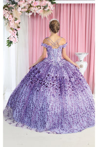 LA Merchandise LA172 Glitter Corset Back Ball 3D Applique Ball Gown - - Dress LA Merchandise