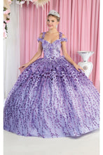 Load image into Gallery viewer, LA Merchandise LA172 Glitter Corset Back Ball 3D Applique Ball Gown - LILAC - Dress LA Merchandise