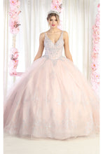 Load image into Gallery viewer, LA Merchandise LA173 Embroidered Sleeveless Quince Ball Gown - BLUSH SILVER - LA Merchandise