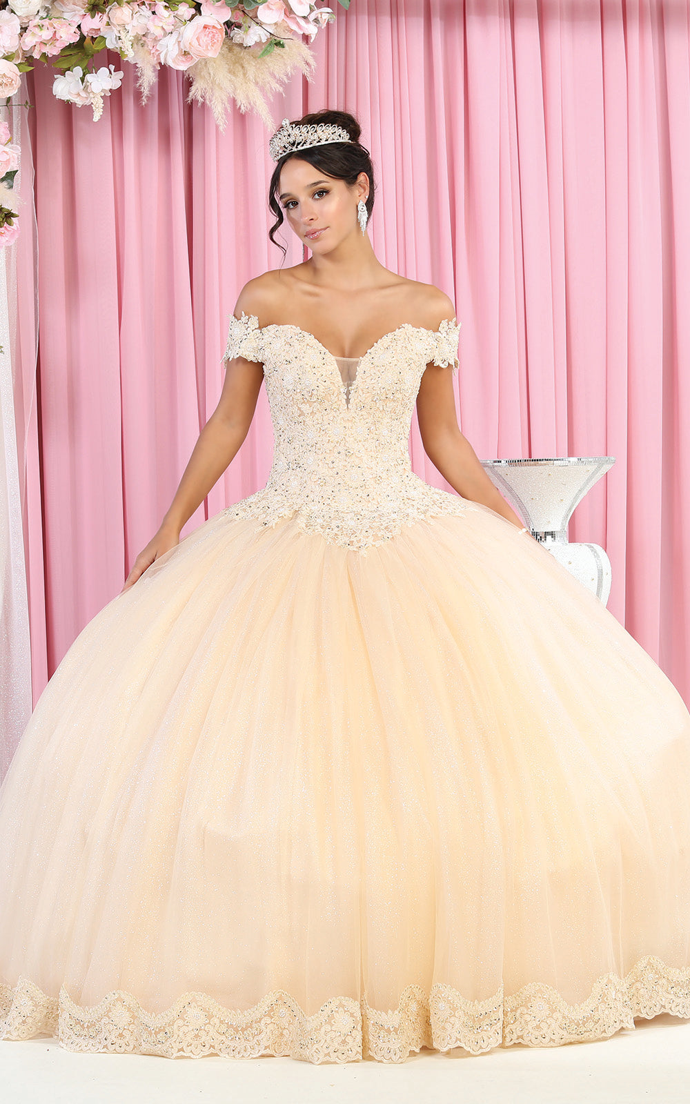 LA Merchandise Off Shoulder Plus Size Quince Dress LA175 LA Merchandise Inc