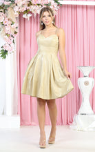 Load image into Gallery viewer, LA Merchandise LA1791 Corset A-Line Sleeveless Cocktail Short Dress - GOLD - LA Merchandise