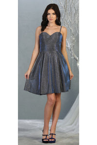 LA Merchandise LA1791 Corset A-Line Sleeveless Cocktail Short Dress - ROYAL BLUE - LA Merchandise