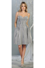 Load image into Gallery viewer, LA Merchandise LA1791 Corset A-Line Sleeveless Cocktail Short Dress - SILVER - LA Merchandise