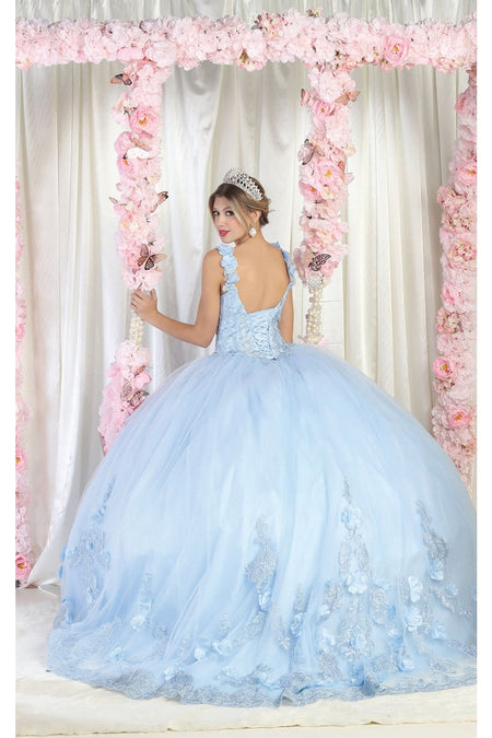 LA Merchandise LA180 Sleeveless Corset V-Neck Embroidered Quinceanera Ball Gown - - LA Merchandise