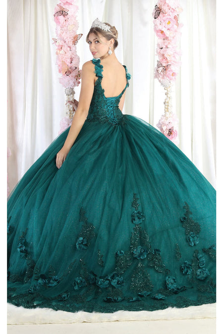 LA Merchandise LA180 Sleeveless Corset V-Neck Embroidered Quinceanera Ball Gown - - LA Merchandise