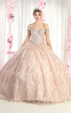 Load image into Gallery viewer, LA Merchandise LA183 Corset Off Shoulder Quinceanera Ball Gown - ROSE GOLD - LA Merchandise
