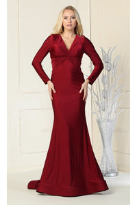 LA Merchandise LA1873 Long Sleeve Bodycon Dress - BURGUNDY - LA Merchandise