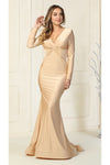 Load image into Gallery viewer, LA Merchandise LA1873 Long Sleeve Bodycon Dress - CHAMPAGNE - LA Merchandise