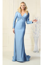 Load image into Gallery viewer, LA Merchandise LA1873 Long Sleeve Bodycon Dress - PERRY BLUE - LA Merchandise